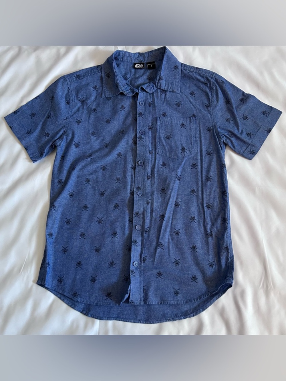 Star Wars Darth Vader Button Down Short Sleeve Shirt Size Small